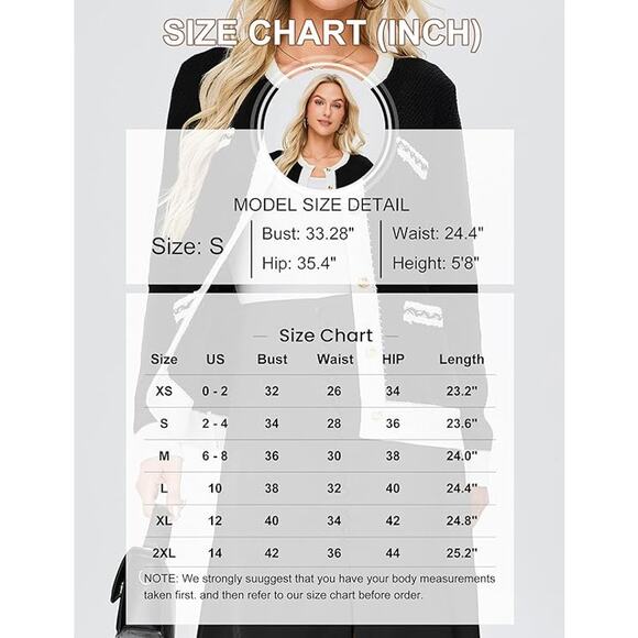 New Womens Size L Black and White Button Up Cardigan - Picture 4 of 4